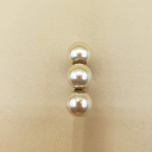 Trifari Vintage Gold Tone Faux Pearl Clip On Single Earring